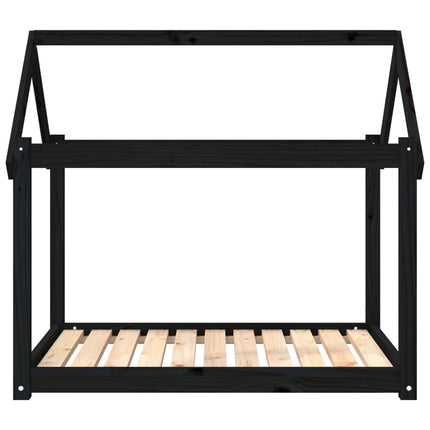 hundeseng 101x70x90 cm massivt fyrretræ sort