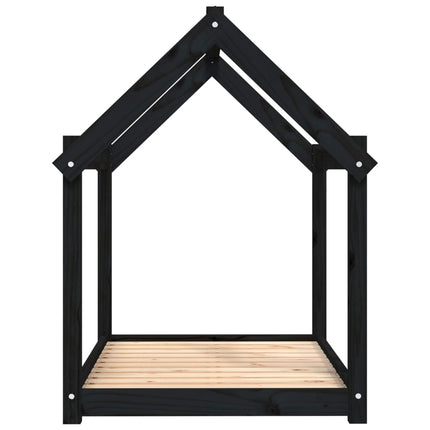 hundeseng 101x70x90 cm massivt fyrretræ sort