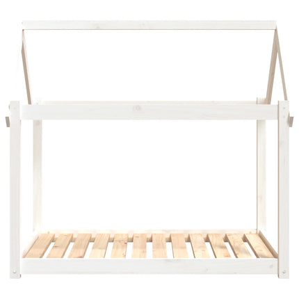 hundeseng 111x80x100 cm massivt fyrretræ hvid