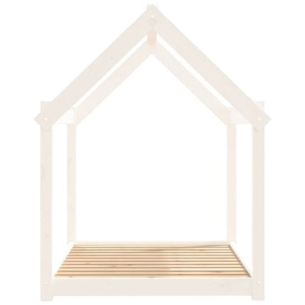 hundeseng 111x80x100 cm massivt fyrretræ hvid