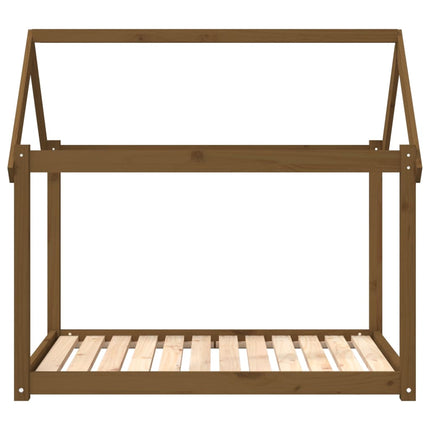 hundeseng 111x80x100 cm massivt fyrretræ gyldenbrun