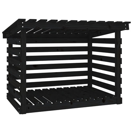 brændestativ 108x73x79 cm massivt fyrretræ sort