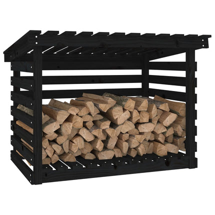 brændestativ 108x73x79 cm massivt fyrretræ sort
