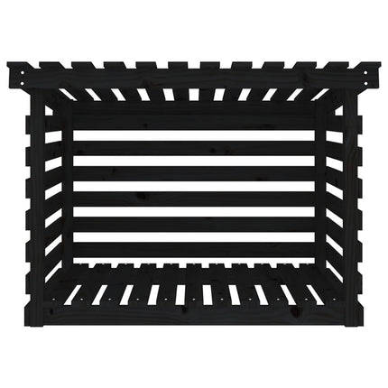 brændestativ 108x73x79 cm massivt fyrretræ sort