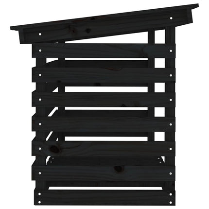 brændestativ 108x73x79 cm massivt fyrretræ sort