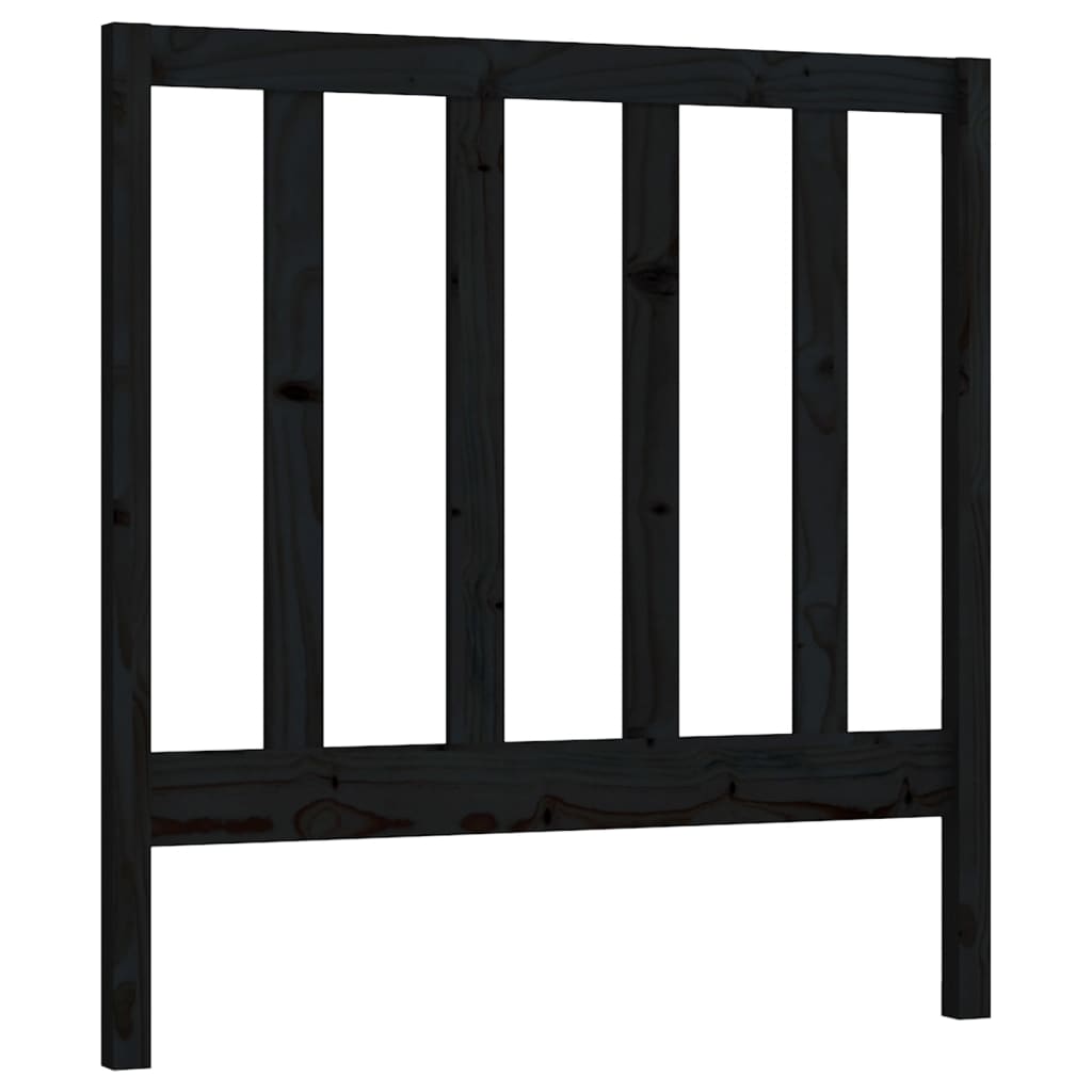 sengegavl 95x4x100 cm massivt fyrretræ sort