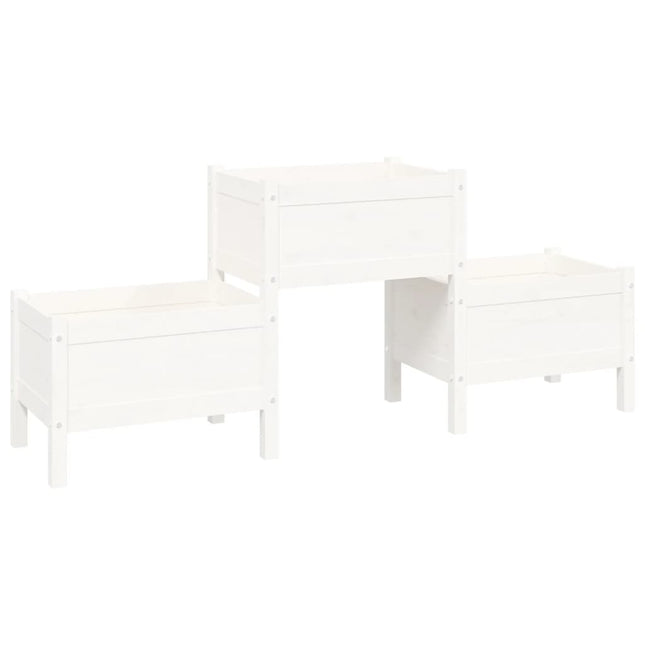 plantekasse 178,5x44x75 cm massivt fyrretræ hvid