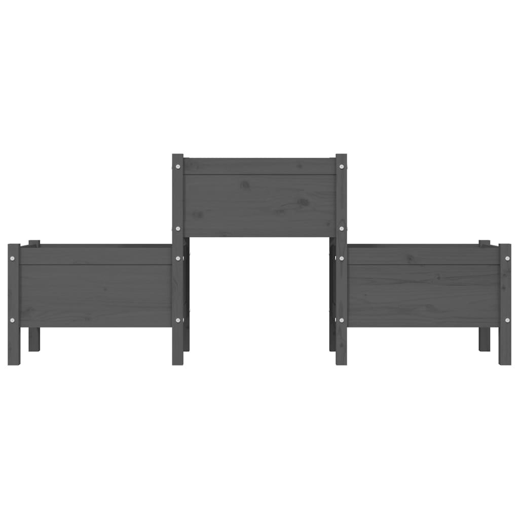 plantekasse 178,5x44x75 cm massivt fyrretræ grå