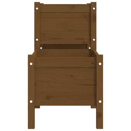 plantekasse 178,5x44x75 cm massivt fyrretræ gyldenbrun