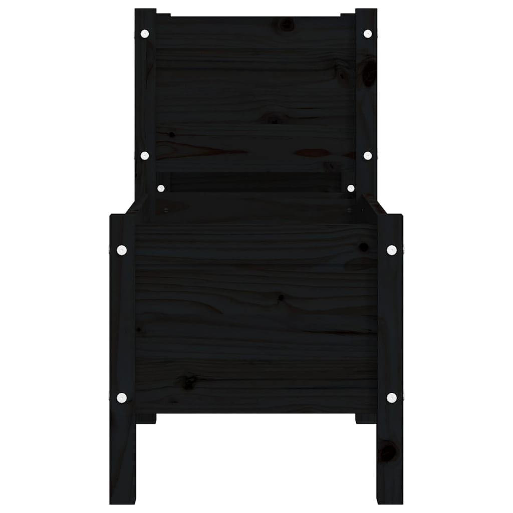 plantekasse 178,5x44x75 cm massivt fyrretræ sort