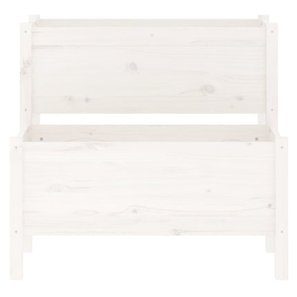 plantekasse 84,5x84x75 cm massivt fyrretræ hvid