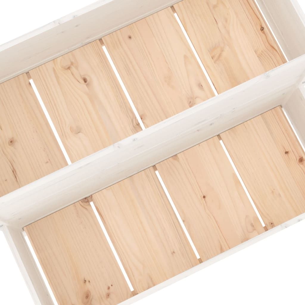 plantekasse 110x84x75 cm massivt fyrretræ hvid