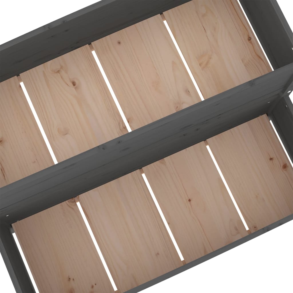 plantekasse 110x84x75 cm massivt fyrretræ grå