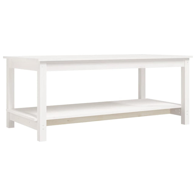 sofabord 110x55x45 cm massivt fyrretræ hvid