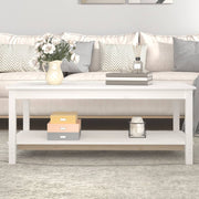 sofabord 110x55x45 cm massivt fyrretræ hvid