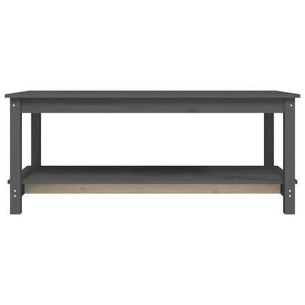 sofabord 110x55x45 cm massivt fyrretræ grå
