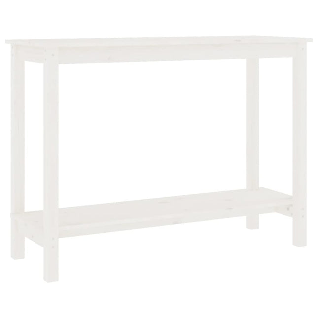 konsolbord 110x40x80 cm massivt fyrretræ hvid