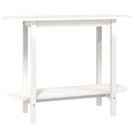 konsolbord 110x40x80 cm massivt fyrretræ hvid