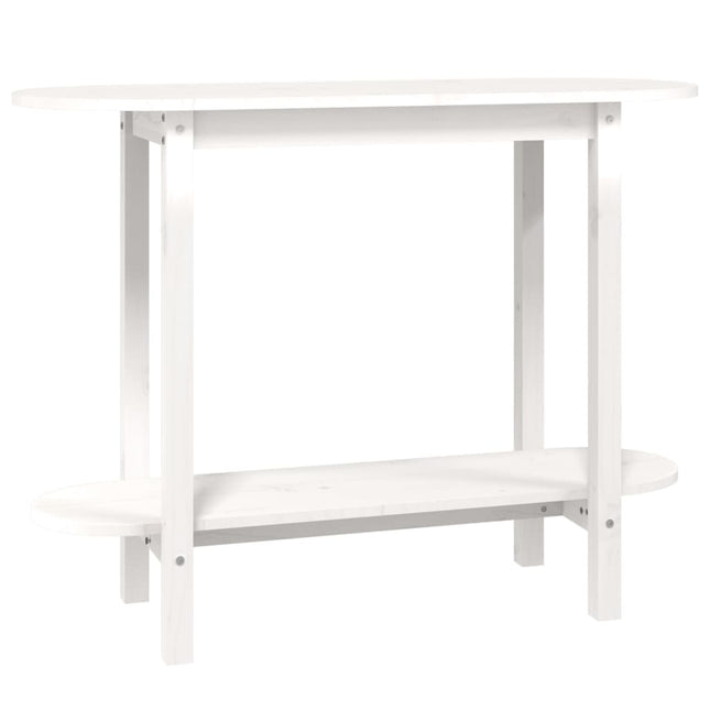 konsolbord 110x40x80 cm massivt fyrretræ hvid