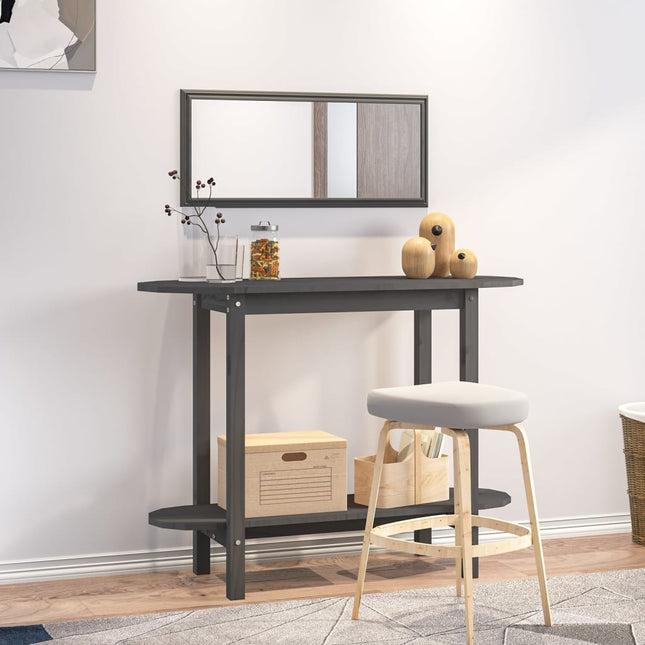konsolbord 110x40x80 cm massivt fyrretræ grå