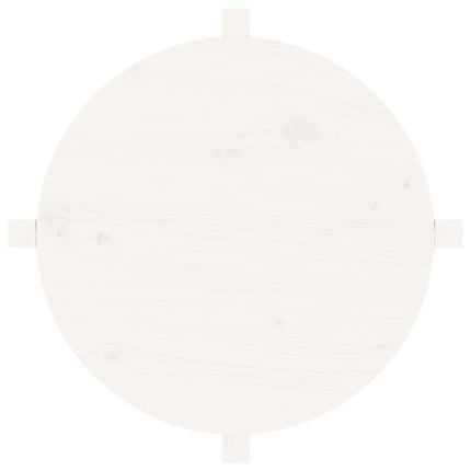 sofabord Ø 62,5x45 cm massivt fyrretræ hvid