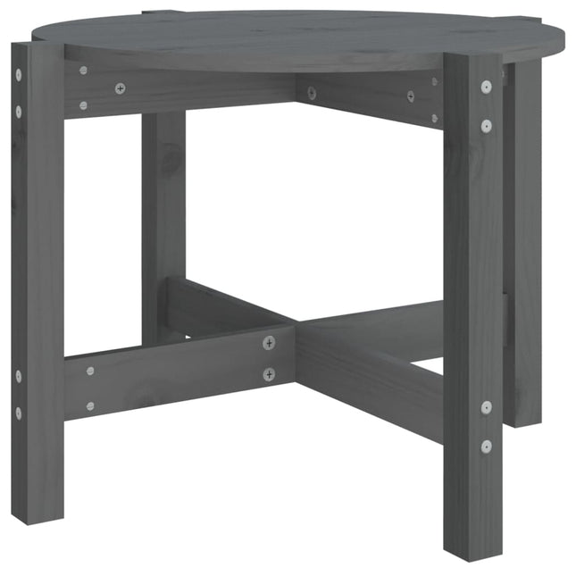 sofabord Ø 62,5x45 cm massivt fyrretræ grå