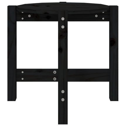 sofabord Ø 52,5x45 cm massivt fyrretræ sort