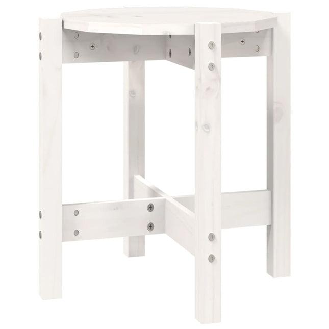 sofabord Ø 42,5x45 cm massivt fyrretræ hvid