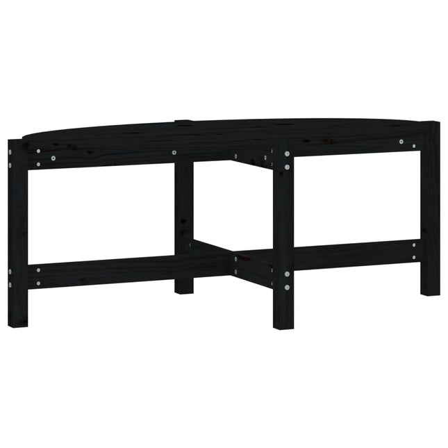 sofabord 118x63x45 cm massivt fyrretræ sort