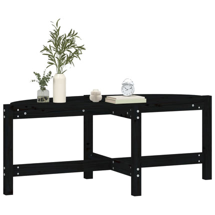 sofabord 118x63x45 cm massivt fyrretræ sort
