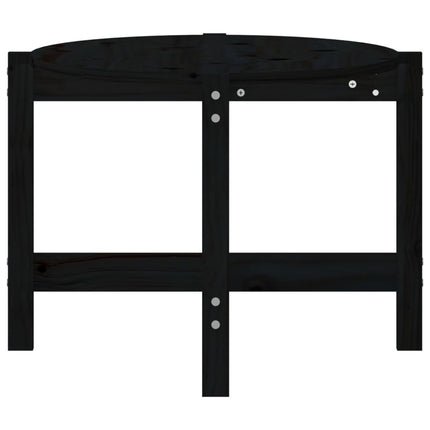 sofabord 118x63x45 cm massivt fyrretræ sort