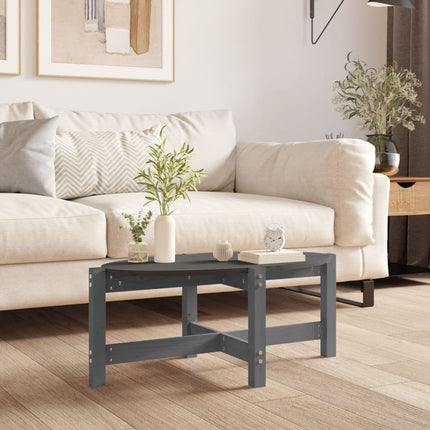sofabord 87x48x35 cm massivt fyrretræ grå