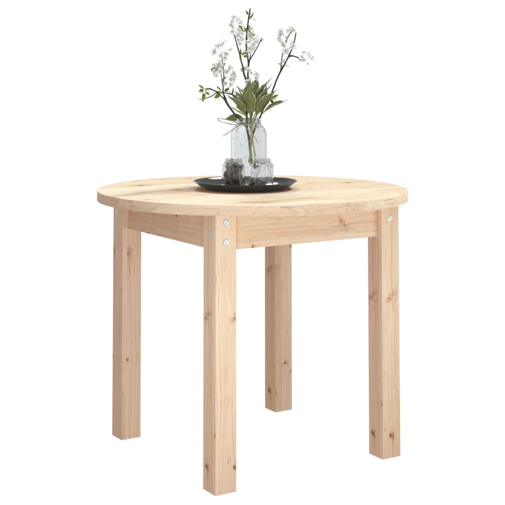 sofabord Ø 55x45 cm massivt fyrretræ