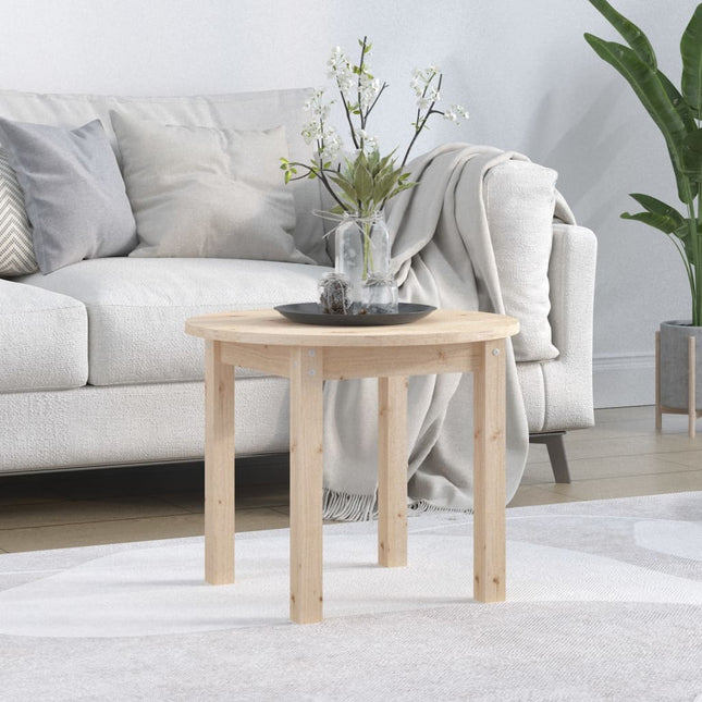 sofabord Ø 55x45 cm massivt fyrretræ
