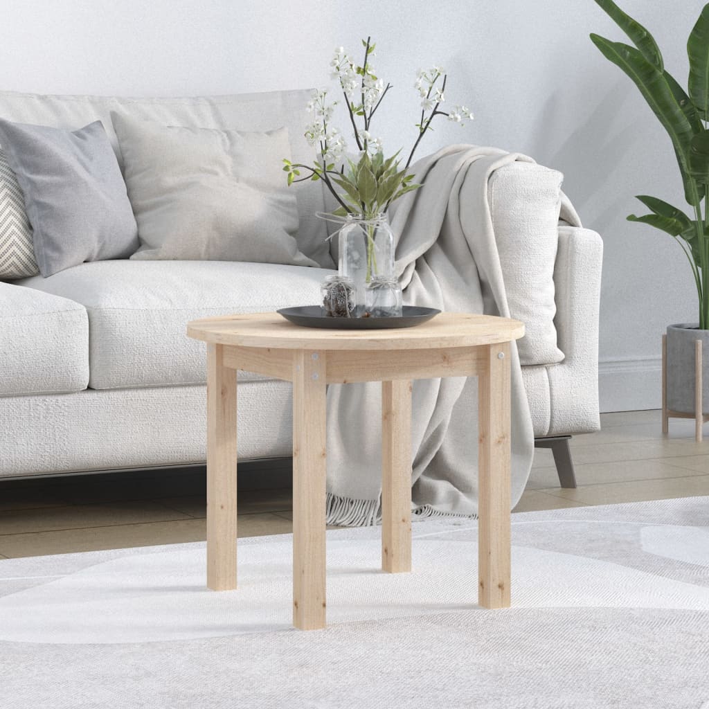 sofabord Ø 55x45 cm massivt fyrretræ