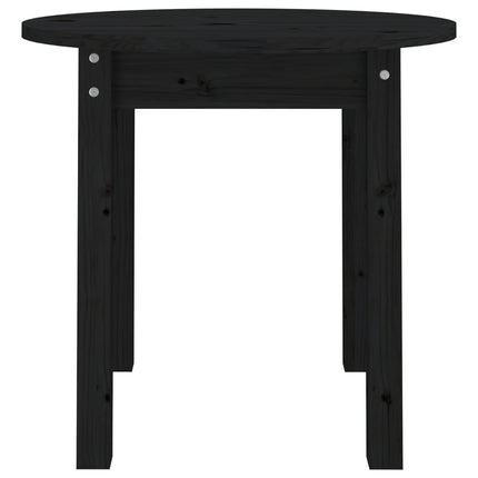sofabord Ø 45x40 cm massivt fyrretræ sort