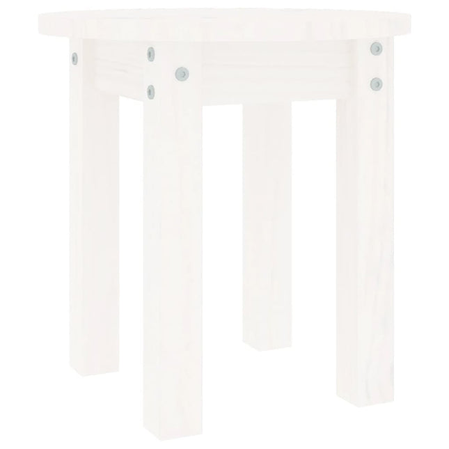 sofabord Ø 35x35 cm massivt fyrretræ hvid