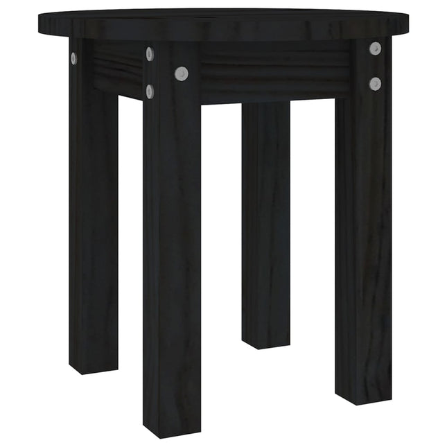 sofabord Ø 35x35 cm massivt fyrretræ sort