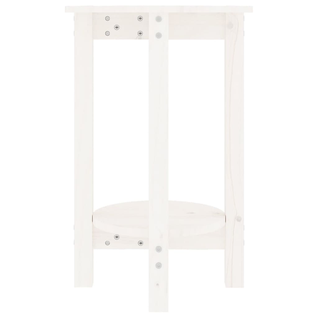 sofabord Ø 40x60 cm massivt fyrretræ hvid