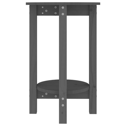 sofabord Ø 55x60 cm massivt fyrretræ grå