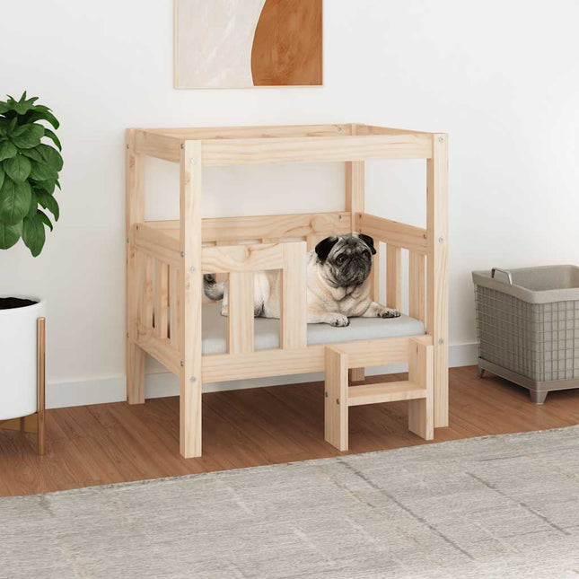 hundeseng 65,5x50,5x70 cm massivt fyrretræ