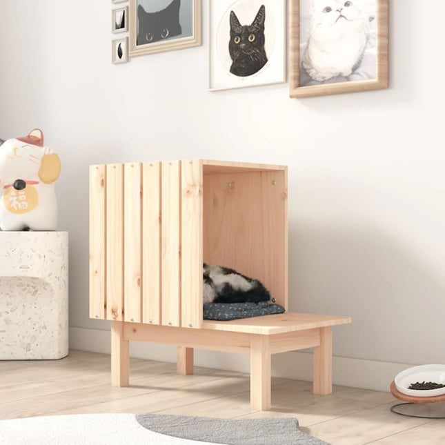 kattehus 60x36x60 cm massivt fyrretræ