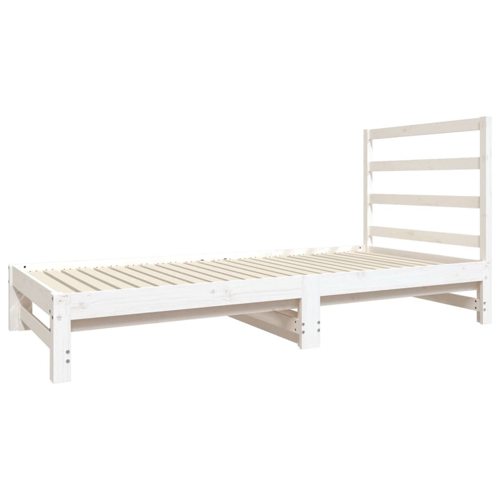 daybed med udtræk 2x(90x190) cm massivt fyrretræ hvid