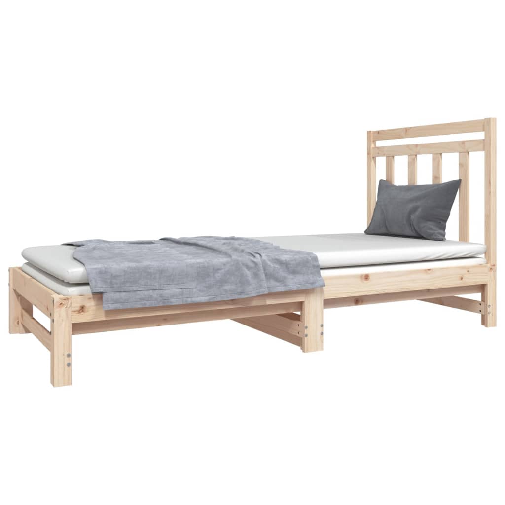 daybed med udtræk 2x(90x190) cm massivt fyrretræ