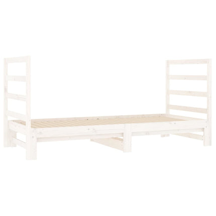 daybed med udtræk 2x(90x190) cm massivt fyrretræ hvid