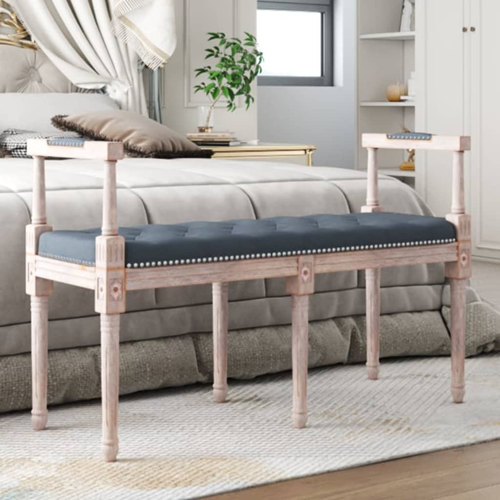 bænk 110x40x70 cm velour mørkegrå billede