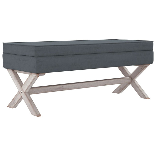 opbevaringsskammel 110x45x49 cm velour mørkegrå
