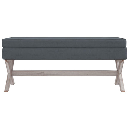 opbevaringsskammel 110x45x49 cm velour mørkegrå