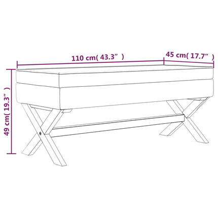 opbevaringsskammel 110x45x49 cm velour mørkegrå