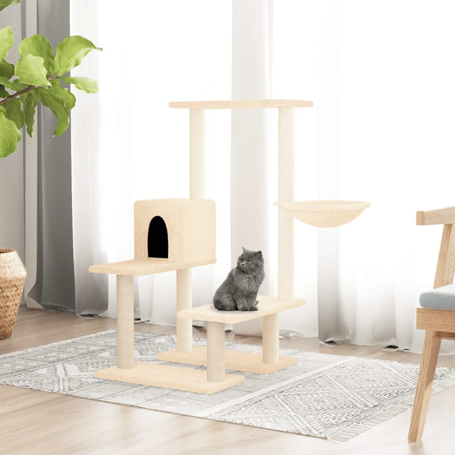 kradsetræ med sisalkradsestolper 94,5 cm cremefarvet